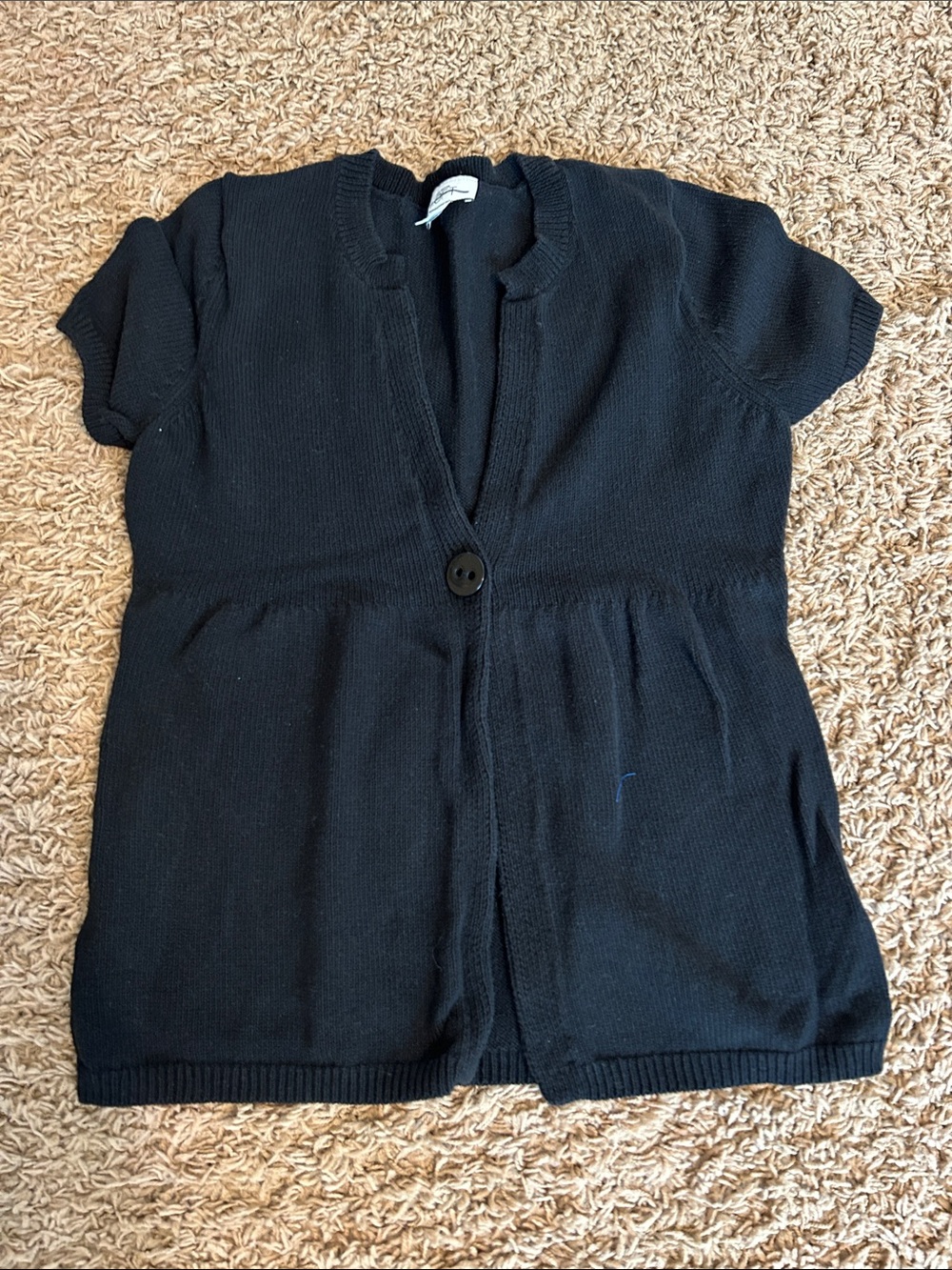 Ann Taylor loft black short sleeve sweater top size med